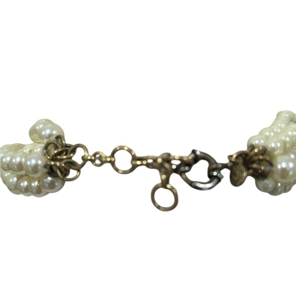 J. Crew Classic Cream Beaded faux pearl layered 5 multi strand Necklace marked - Picture 11 of 11